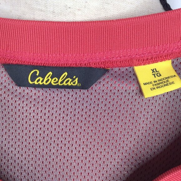 Cabelas Pullover Windbreaker Shirt Jacket Womens Size XL Pink V-Neck Pockets - Picture 9 of 10